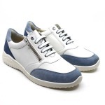 Solidus sneaker wit leder : blauw suède 60012 K